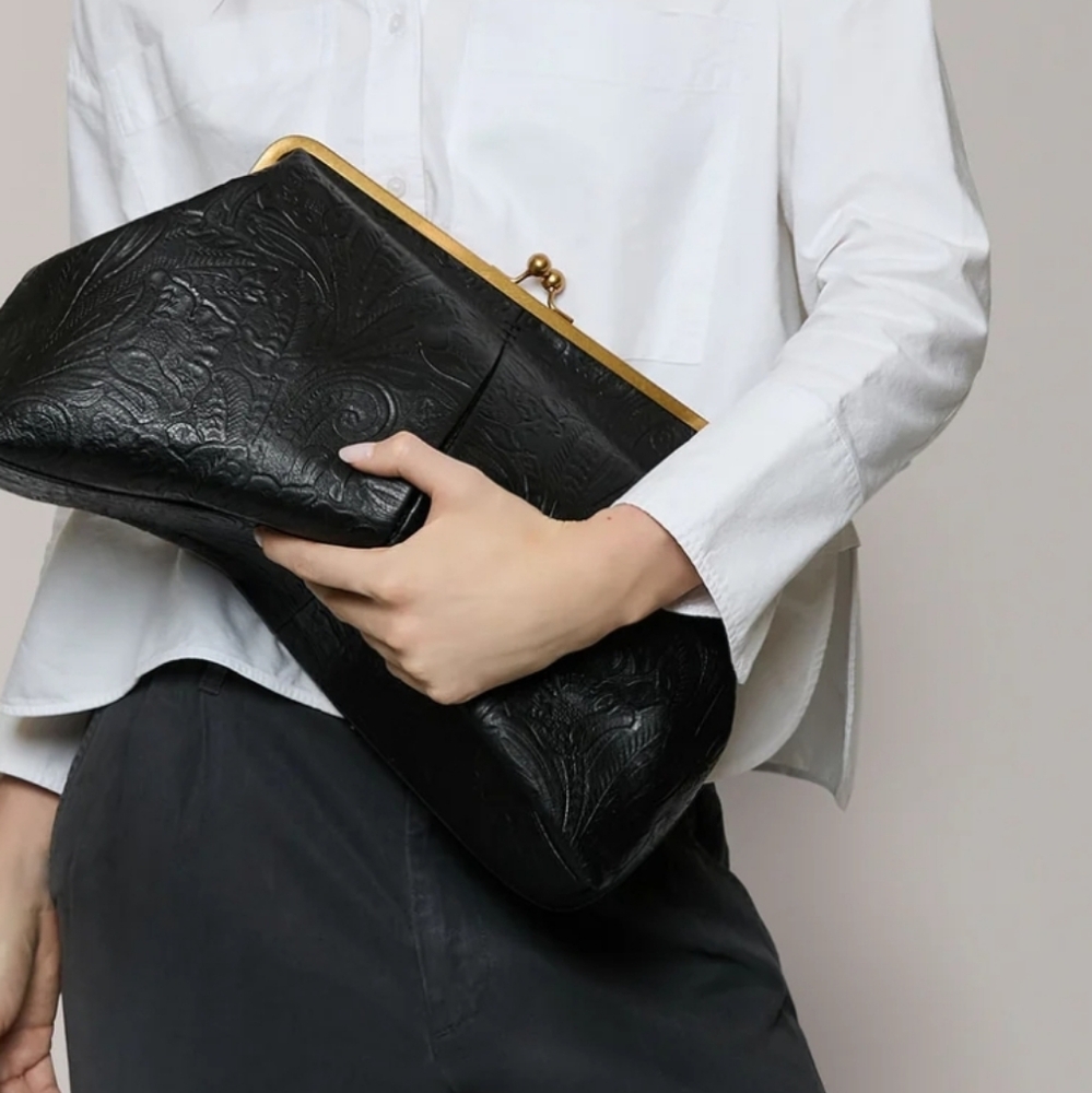American Leather Co. Oversized Grace Kisslock Clutch - Picture 2 of 5